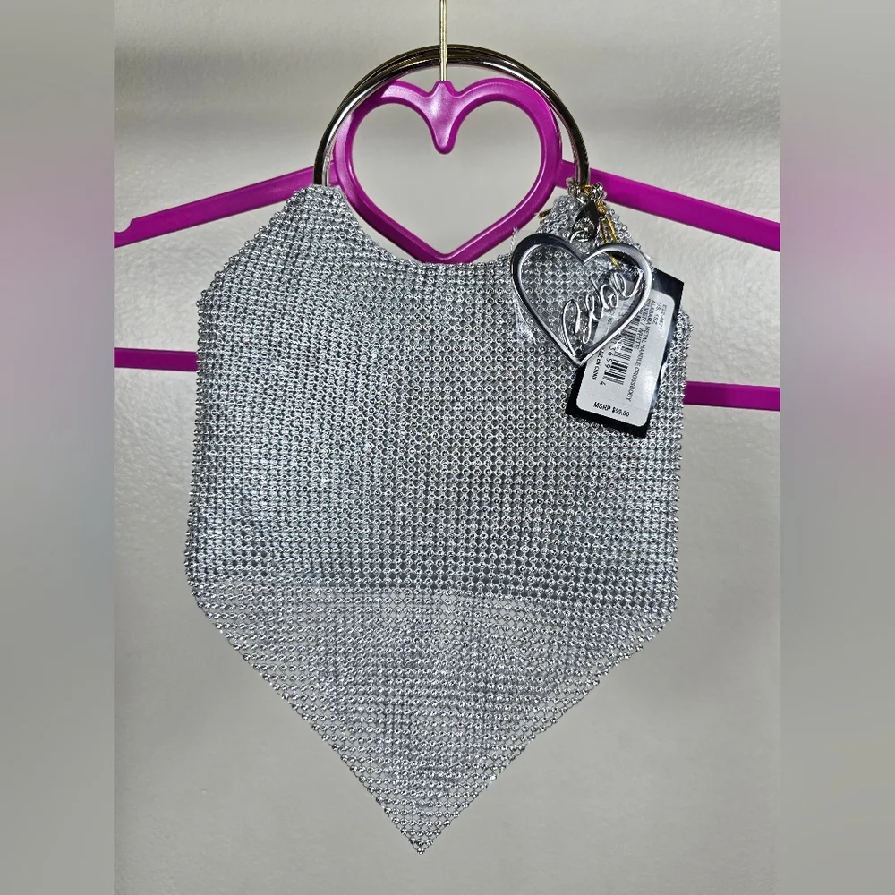 Bebe Silver Rhinestone Handbag - Picture 3 of 10